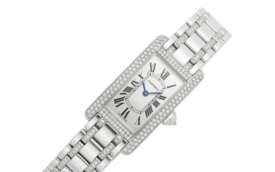 Cartier White Gold and Diamond 'Tank Américaine' Wristwatch, Ref. 2489