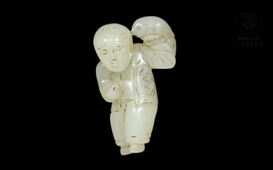 Carved jade figure "Fisherman", Qing dynasty