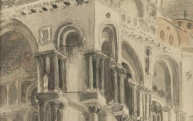 Cathedral San Marco, Venice Signed Watercolor