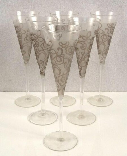Champagne flutes - etched overlay