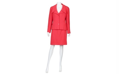Chanel Boutique Pink Boucle Skirt Suit - size 40
