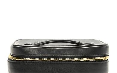 Chanel Lambskin Vanity Cosmetic Case Black