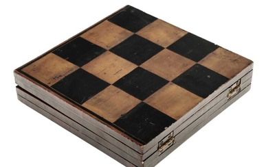 Chess. A 19th-century folding chessboard