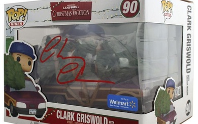 Chevy Chase Christmas Vacation Signed #90 Funko Pop Vinyl Figure w/ Red Sig BAS