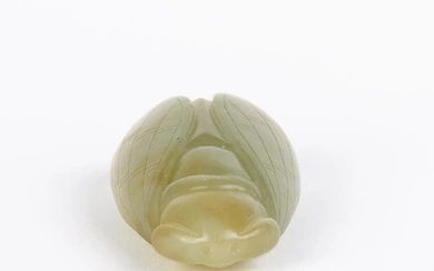 Chinese Celadon Jade Carving Sculpture of an Insect