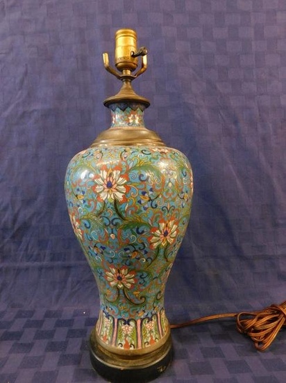 Chinese Cloisonne Vase / Lamp