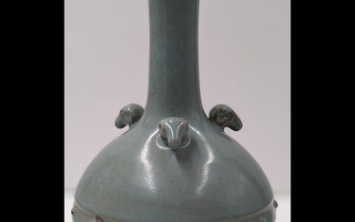 Chinese Song Style Ru Kiln Celadon Vase With Ram Heads