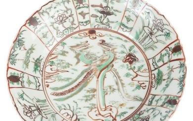 Chinese Swatow ware polychrome decorated porcelain