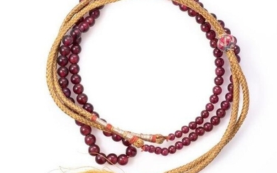 Chinese Tibetan 95ct Ruby Necklace 19th Century