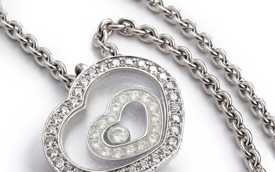 SOLD. Chopard: A necklace "Happy Spirit" with a diamond pendant set with numerous brilliant-cut diamonds weighing a total of app. 0.86 ct., mounted in 18k white gold. – Bruun Rasmussen Auctioneers of Fine Art