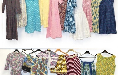 Circa 1950s Printed Cotton Dresses and Skirts, comprising a pink...