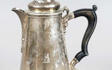 Coffee pot, England, 1935, maker's mark Vander & Hedges, London, sterling silver 925/000, round