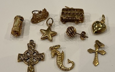 Collection of 9ct Gold Charms - 16.3g approx 9