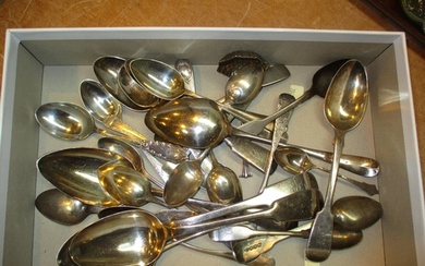 Collection of Georgian and Later Silver Spoons, 734g