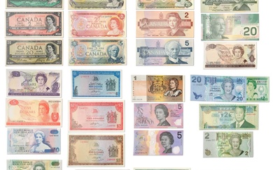 Commonwealth and Former Commonwealth Banknotes, 29 notes from Australia, Fiji,...