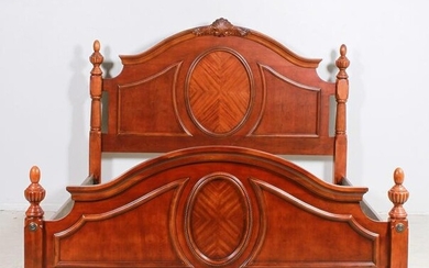 Contemporary Mahogany inlaid king size bed