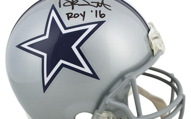 Cowboys Dak Prescott "ROY 2016" Signed Proline Full Size Helmet BAS Witnessed