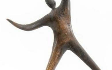 Curtis Jere Mid-Century figural bronze of a joyful figure jumping, apparently unsigned, the figure