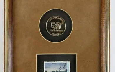 DUCKS UNLIMTED 50TH ANNIVERSARY COIN & DUCK STAMP