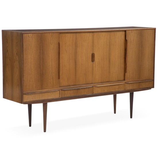SOLD. Danish furniture design: A rosewood sideboard with four drawers and four sliding doors. H. 117.5. W. 200. D. 46 cm. – Bruun Rasmussen Auctioneers of Fine Art