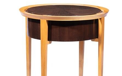 David Wider Ebony and Pearwood Drum Table