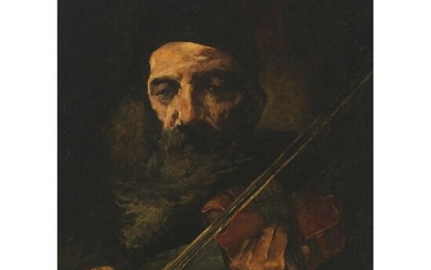 David Woodlock (1842-1929), BEARDED MAN PLAYING A