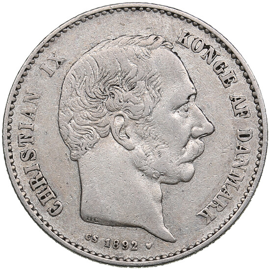 Denmark 1 Krone 1892 - Christian IX (1863-1906)