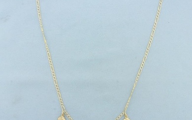 Diamond Children or Grandchildren Charm Necklace in 14k Yellow Gold
