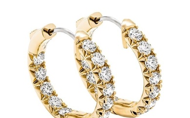 Diamond Hoop Earrings in 14K Yellow Gold