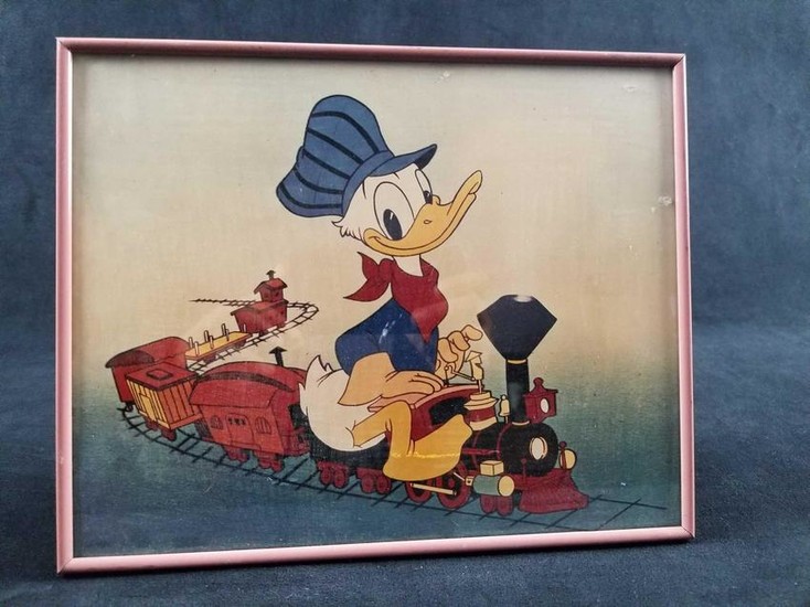 Disney Donald Duck Picture Train Engineer Framed Print