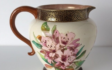 Doulton Burslem Pitcher, c1890, Floral and gilt design