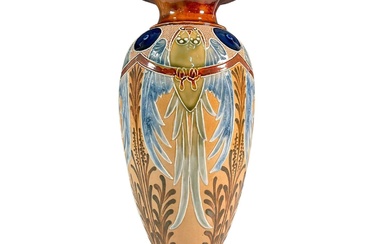 Doulton Lambeth Florence Barlow Budgerigar Vase