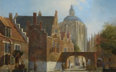 (-), Dutch school (19th century), View of a...