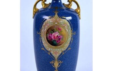 EARLY TWENTIETH CENTURY FLORAL PAINTED ROYAL WORCESTER TWO H...