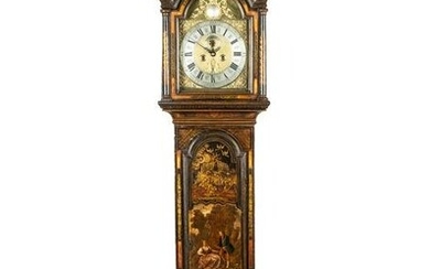 ENGLISH JAPANNED TALL CASE CLOCK
