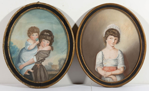 ENGLISH OR CONTINENTAL SCHOOL (19TH CENTURY) PAIR OF PORTRAITS