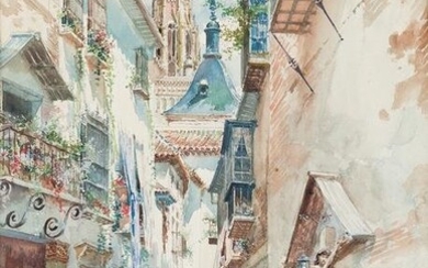 ENRIQUE MARÃN SEVILLA (1870 / 1940) "Toledo Street"