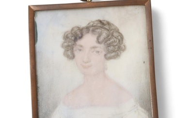 Early 19th century miniature watercolour on ivory, portrait ...