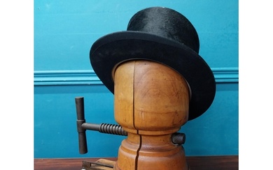 Early 20th C. wooden and metal hat stretcher - hat not inclu...