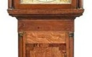Early Georgian Inlaid Oak Tall Case Clock