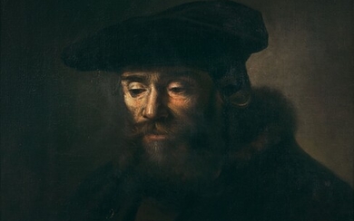 Ecole hollandaise du XVIIe siècle Entourage de Rembrandt van RijnPortrait d'homme au col de fourrure...