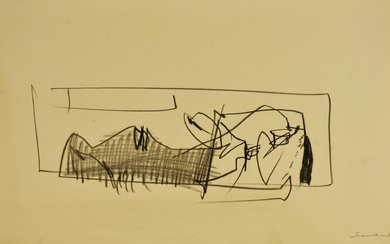 Emilio Scanavino (1922 - 1986) SANS TITRE, 1965 fusain sur papier, 30x48 cm signature et...