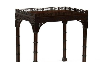 English Chinese Chippendale Style Mahogany Tea Table