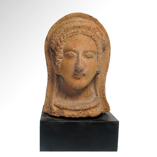 Etruscan Terracotta Votive Female Head, c. 4th Century