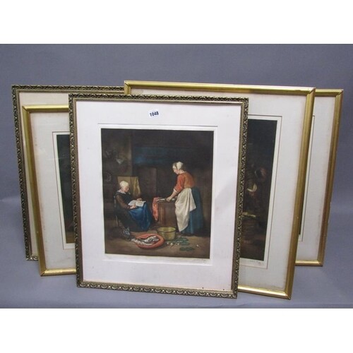 FIVE FRAMED COLOURED PRINTS AFTER LATE 18/EARLY 19c SUBJECTS...
