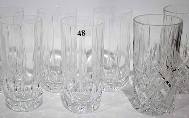 FIVE ROYAL DOULTON CRYSTAL HI BALL GLASSES