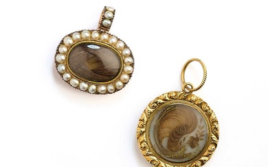 FOUR ANTIQUE LOCKETS, 1800s AND LATER