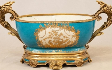 FRENCH PORCELAIN AND BRONZE JARDINIERE CIRCA 1900