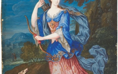 FRENCH SCHOOL, CIRCA 1660 | PORTRAIT OF A LADY AS DIANA, GODDESS OF THE HUNT