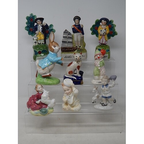 Figures by Royal Doulton, Beswick etc (9)